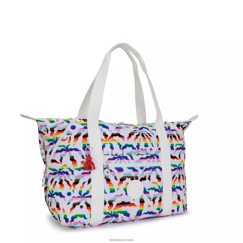 Kipling tęczowa palma dla obu płci torba na zakupy ze średnim nadrukiem PXR6L261