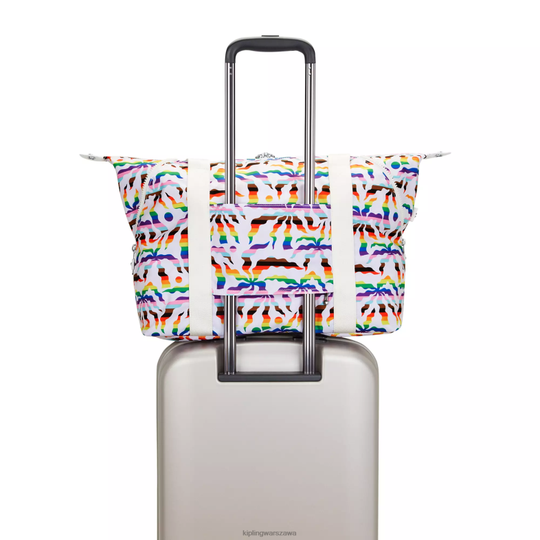 Kipling tęczowa palma dla obu płci torba na zakupy ze średnim nadrukiem PXR6L261