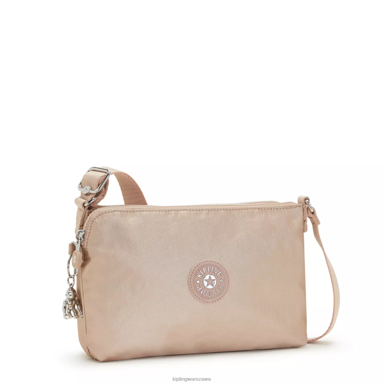 Kipling złoty urok metalik dla obu płci chłopięca metalowa torba na ramię PXR6L211