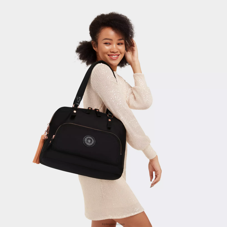 Kipling czarna róża dla obu płci Torba na ramię na laptopa Linza 15\". PXR6L244