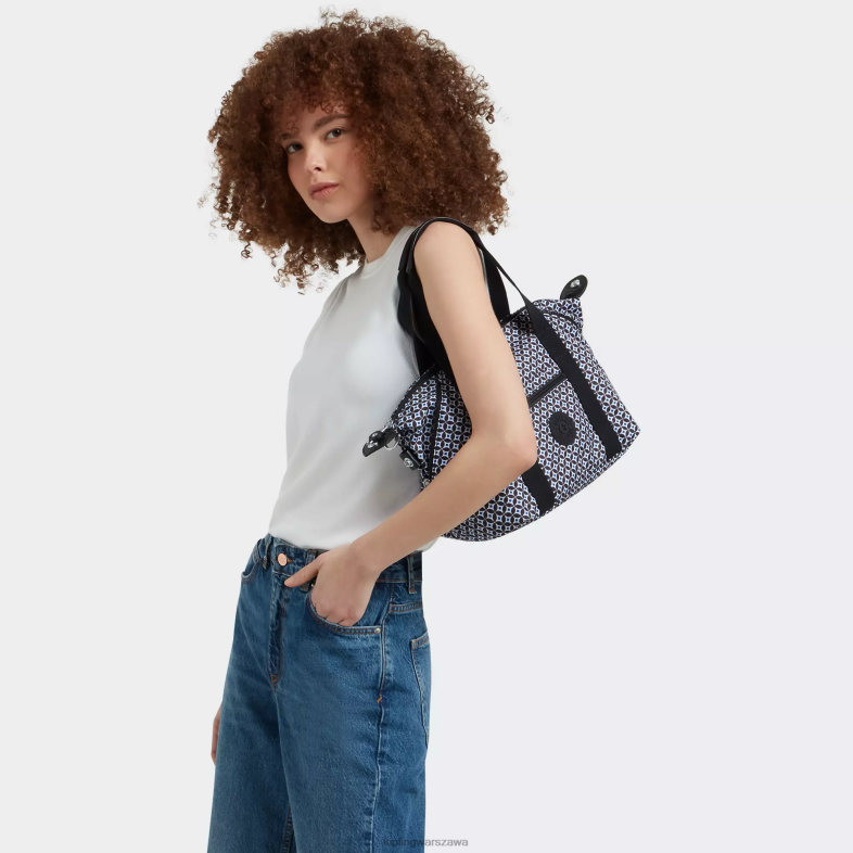 Kipling czarniawa dachówka dla obu płci artystyczna torba na ramię z minidrukiem PXR6L42