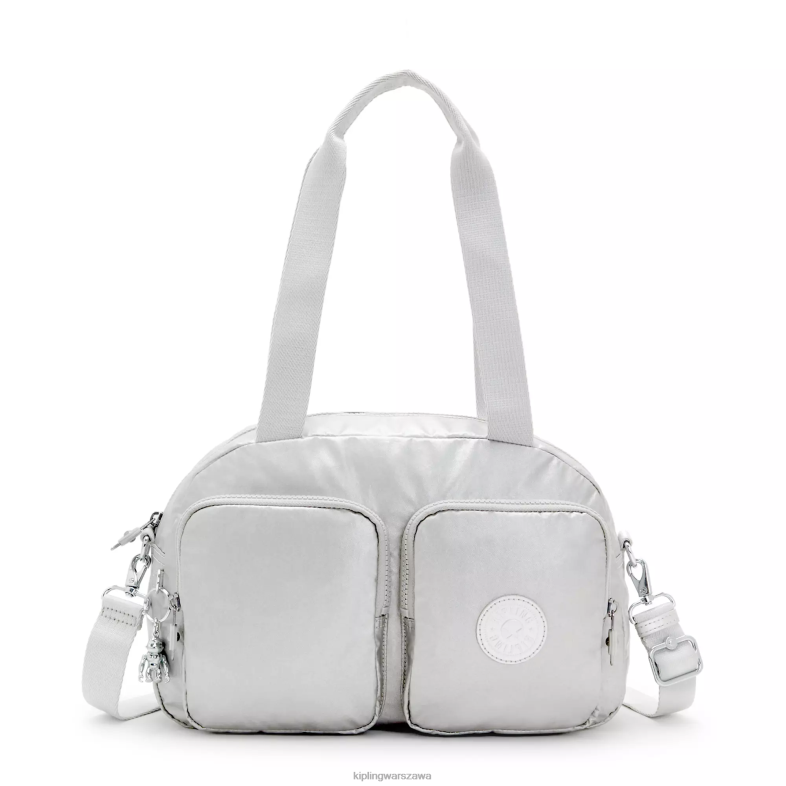 Kipling jasny metaliczny dla obu płci Fajna torba na ramię Defeametallic PXR6L206