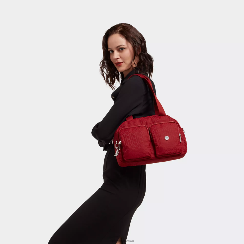 Kipling podpis czerwony dla obu płci fajna torba na ramię PXR6L199
