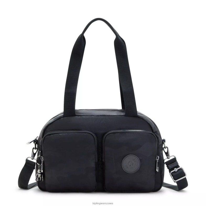 Kipling wytłoczony czarny kamuflaż dla obu płci fajna torba na ramię PXR6L200