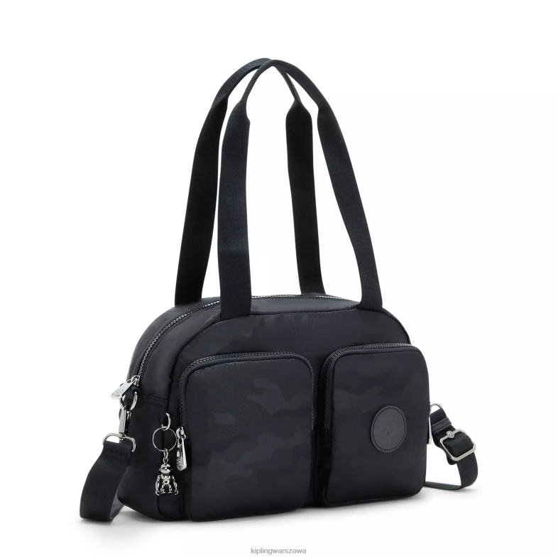 Kipling wytłoczony czarny kamuflaż dla obu płci fajna torba na ramię PXR6L200